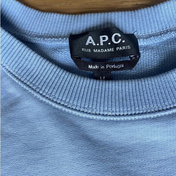 APC Standard Item Light Blue Sweatshirt Size Medium - Picture 6 of 6